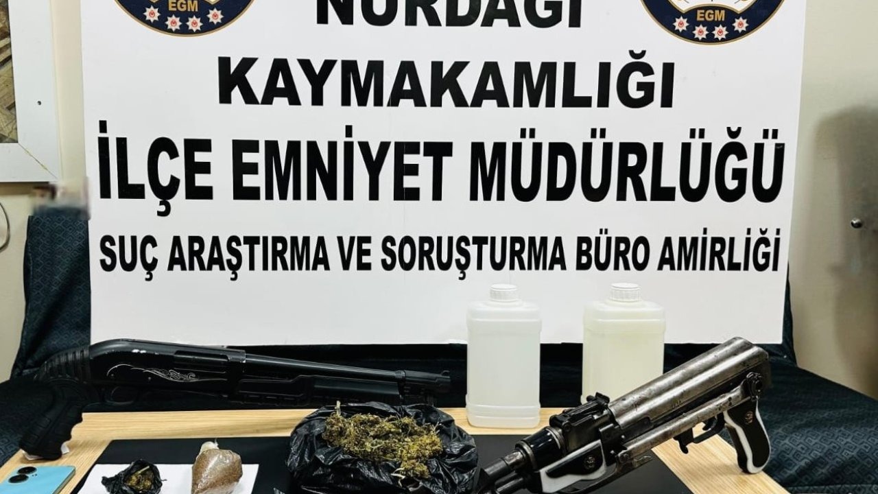 Gaziantep’te silah ve uyuşturucu operasyonu: 1 gözaltı