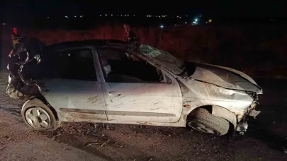 Siverek’te takla atan otomobilin sürücüsü yaralandı