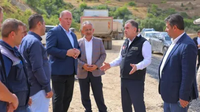 Vali Eldivan, köylerde yürütülen altyapı ve yol çalışmalarını inceledi