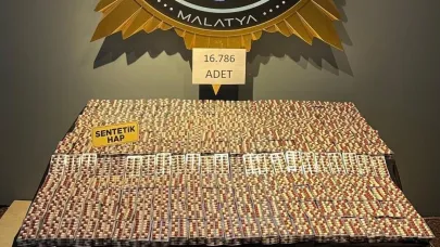 Malatya’da 16 bin 786 sentetik ecza hap ele geçirildi