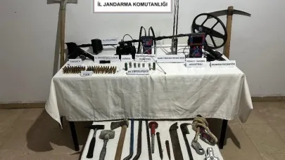 Jandarmadan kaçak kazı yapan şahıslara yönelik operasyon