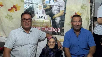 Köy halkı 101 yaşına giren kadına pasta kesti