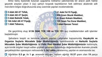 Bingöl’de 2 şüpheli tutuklandı