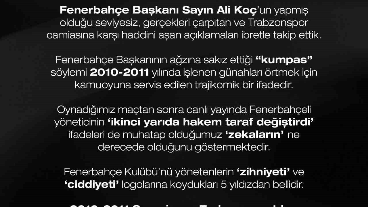 Trabzonspor Başkanı Ertuğrul Doğan’dan sert açıklama