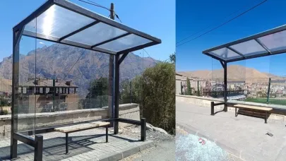 Hakkari’de yeni otobüs durakları tahrip edildi