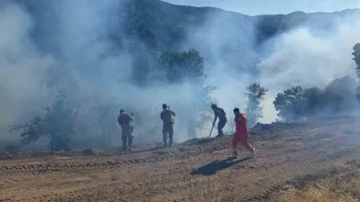 Tunceli’de kırsal alanda çıkan yangın söndürüldü: Soğutma çalışmaları sürüyor