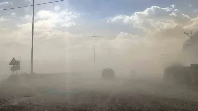 Adilcevaz’da toz bulutu etkili oldu