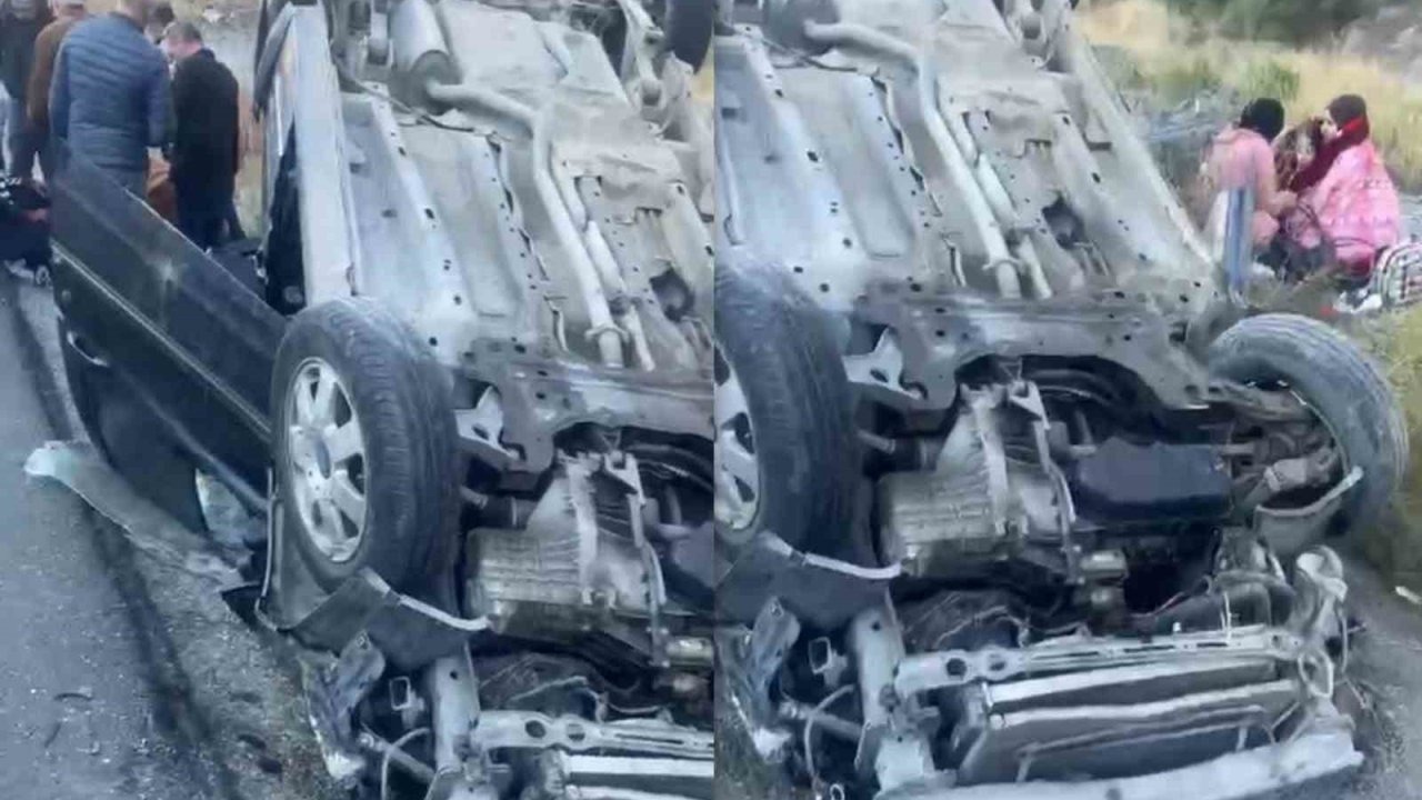 Kızlarını üniversiteye götüren ailenin otomobili takla attı: 3 yaralı