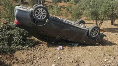 Hatay’da zeytin bahçesine uçan otomobildeki 3 kişi yaralandı