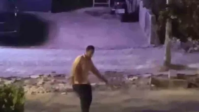 Otostop çektiği araçların durması için yola taş koydu