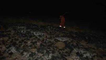 Çorum’da arazi yangının ormana sıçramasını ekipler önledi