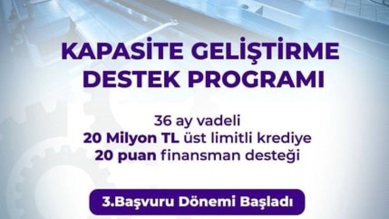 Bakan Kacır: "20 milyon liraya kadar, 36 ay vadeli kredi için 20 puanlık finansman desteği sağlıyoruz"