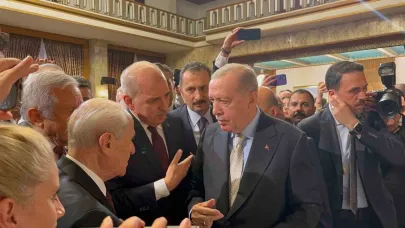 Cumhurbaşkanı Recep Tayyip Erdoğan, TBMM Başkanı, MHP Lideri , BBP Genel Başkanı  ve HÜDA-PAR  ile bir araya geldi