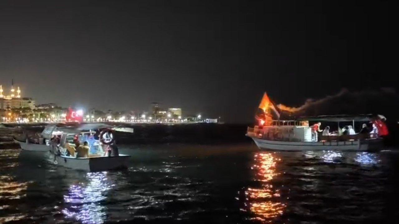 İsrail’in Küresel Sumud Filosuna saldırısı Mersin’de protesto edildi