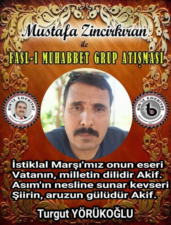 MEHMET KİF KONULU FASL-I MUHABBET ŞİİR SEÇKİSİ EV SAHİBİ ŞAİR TURGUT YÖRÜKOĞLU