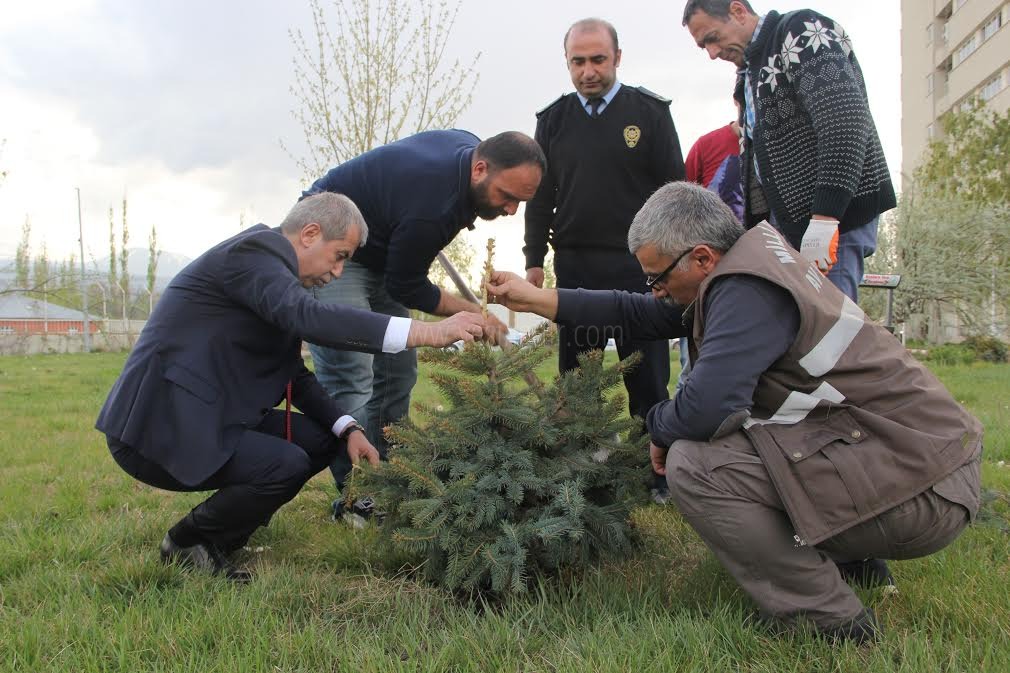 IĞDIR İL EMNİYET MÜDÜRLÜĞÜNDE FİDAN DİKİMİ