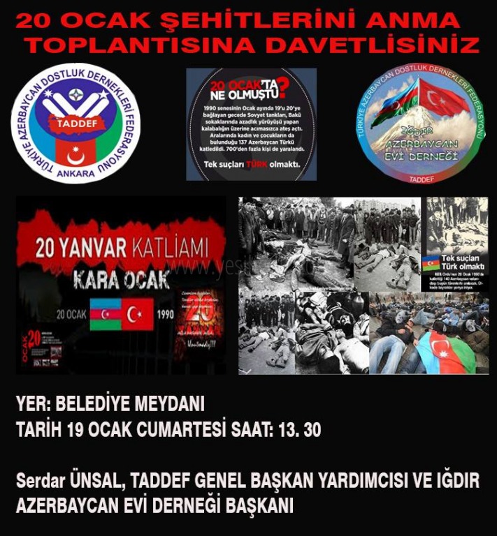 20 OCAK ŞEHİTLERİ ANILACAK