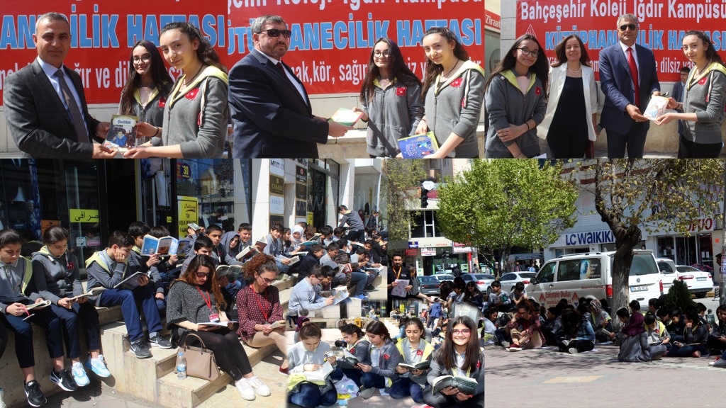 Bahçeşehir Koleji Öğrencileri sokakta kitap okudu