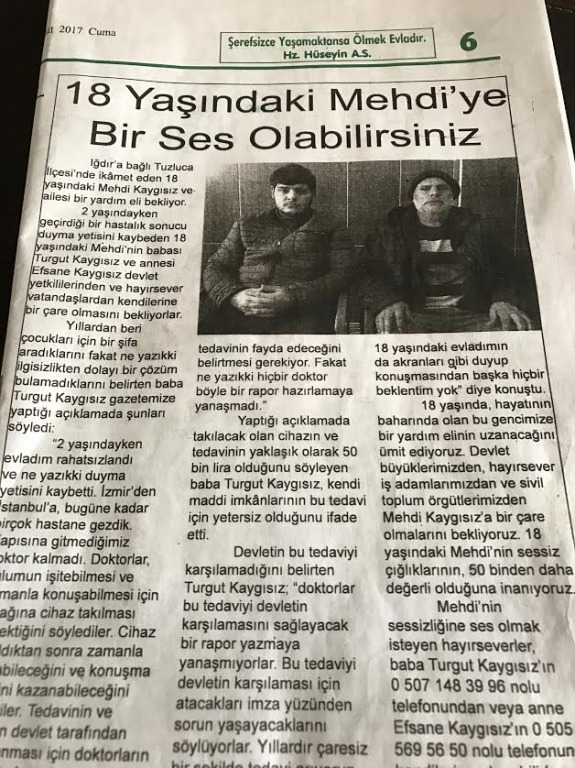 KÜLTÜR VE TURİZM MÜDÜRLÜĞÜ PERSONELLERİ 18 YAŞINDAKİ MEHDİYE SES OLMAYA ÇALIŞTI