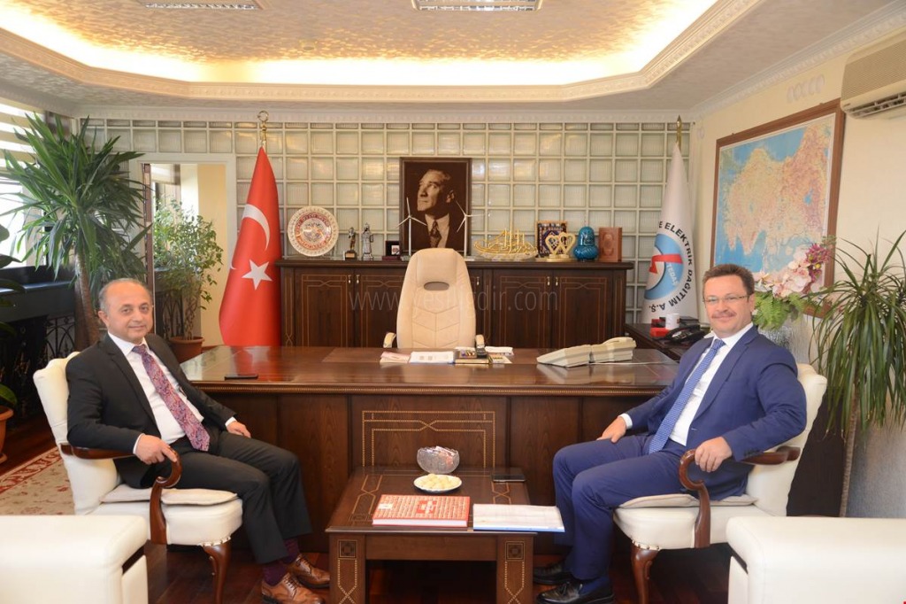 VALİ ÜNLÜDEN TEDAŞ GENEL MÜDÜRÜ HALİL İBRAHİM LEVENTOĞLU'NA ZİYARET
