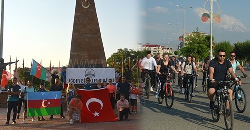 AZERBAYCANA DESTEK İÇİN PEDAL ÇEVİRDİLER