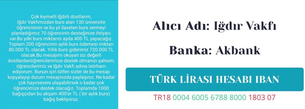 IĞDIR VAKFI BURS KAMPANYASI BAŞLATTI