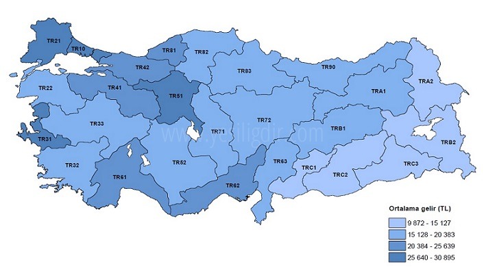 Bölgemizde hanehalkı kullanılabilir fert geliri 13 bin 544 TL oldu