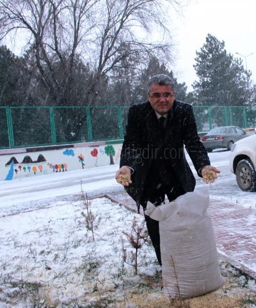 Kuşlar İçin Yem Bırakıldı