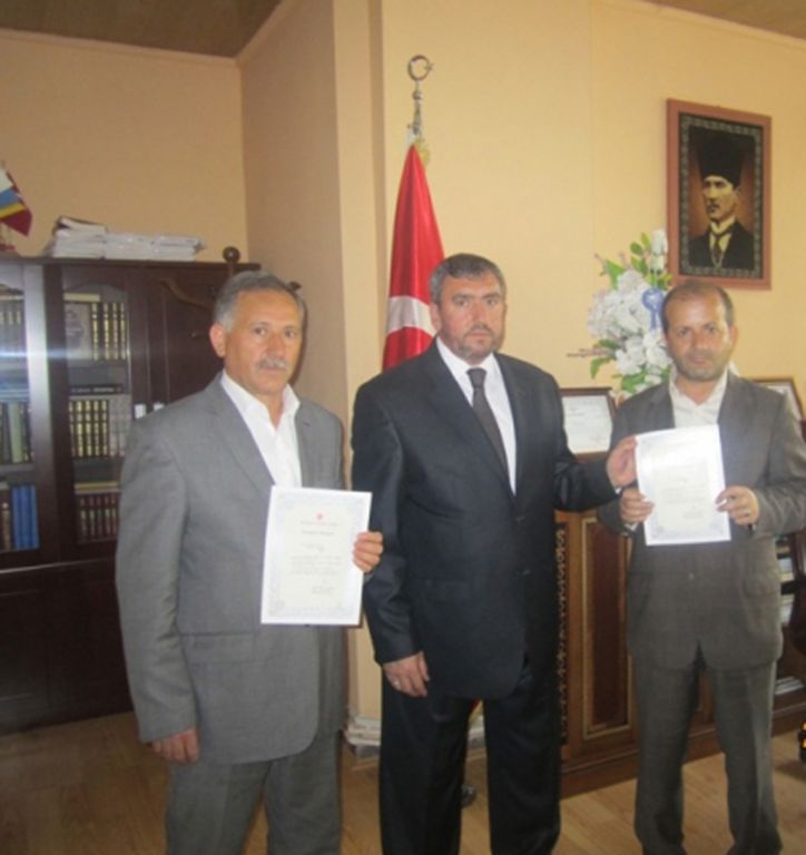 Diyanetten Iğdır'lı İş Adamlarımıza Teşekkür Belgesi
