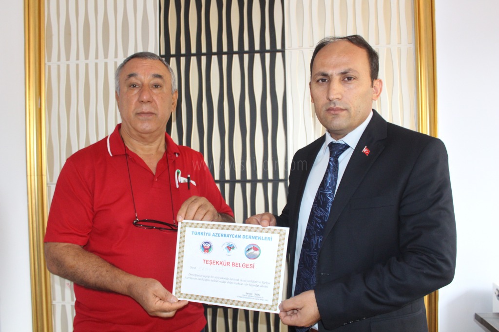 SERDAR ÜNSALDAN MHP İL BAŞKANI ERSOY İÇER TEŞEKKÜR BELGESİ