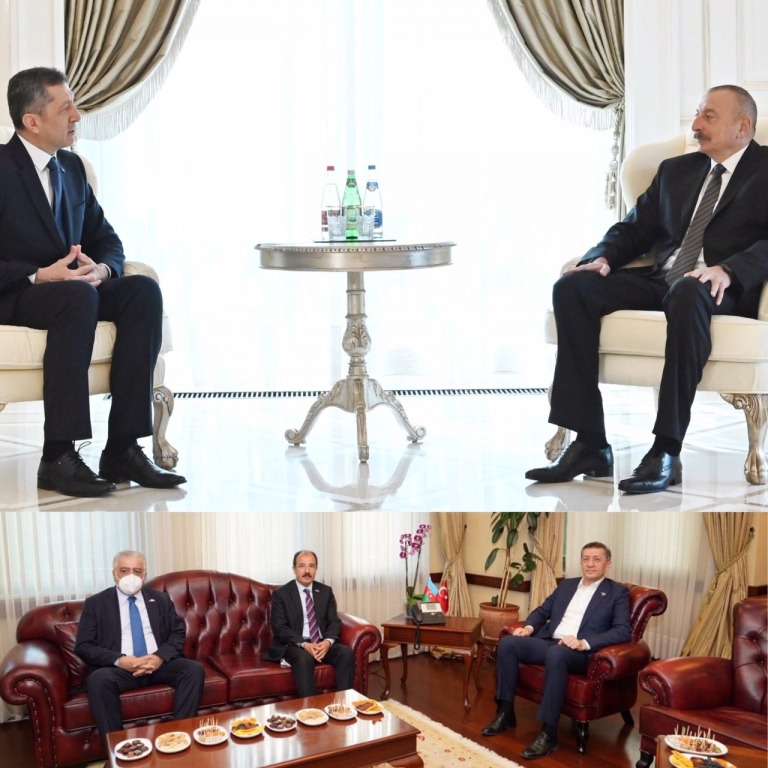 MİLL EĞİTİM BAKANI SELÇUK AZERBAYCAN CUMHURBAŞKANI ALİYEV'İ ZİYARET ETTİ