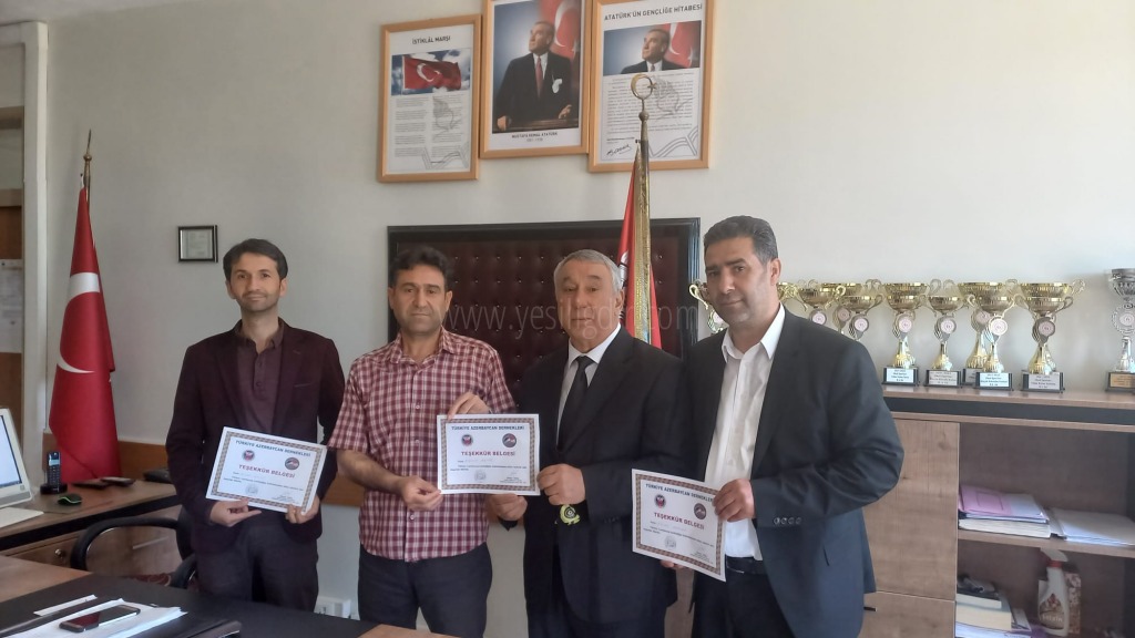 SERDAR ÜNSALDAN RAHİM AKTAŞ ERCAN AYDEMİR VE AYHAN BULUTA TEŞEKKÜR BELGESİ