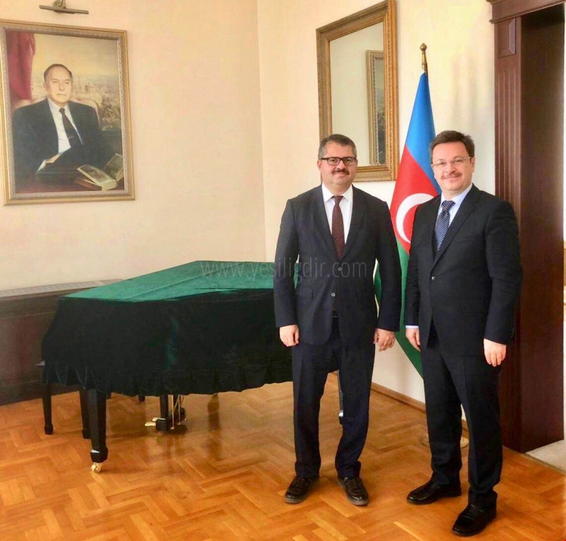 VALİ ÜNLÜ AZERBAYCAN ANKARA BÜYÜKELÇİLİĞİNİ ZİYARET ETTİ