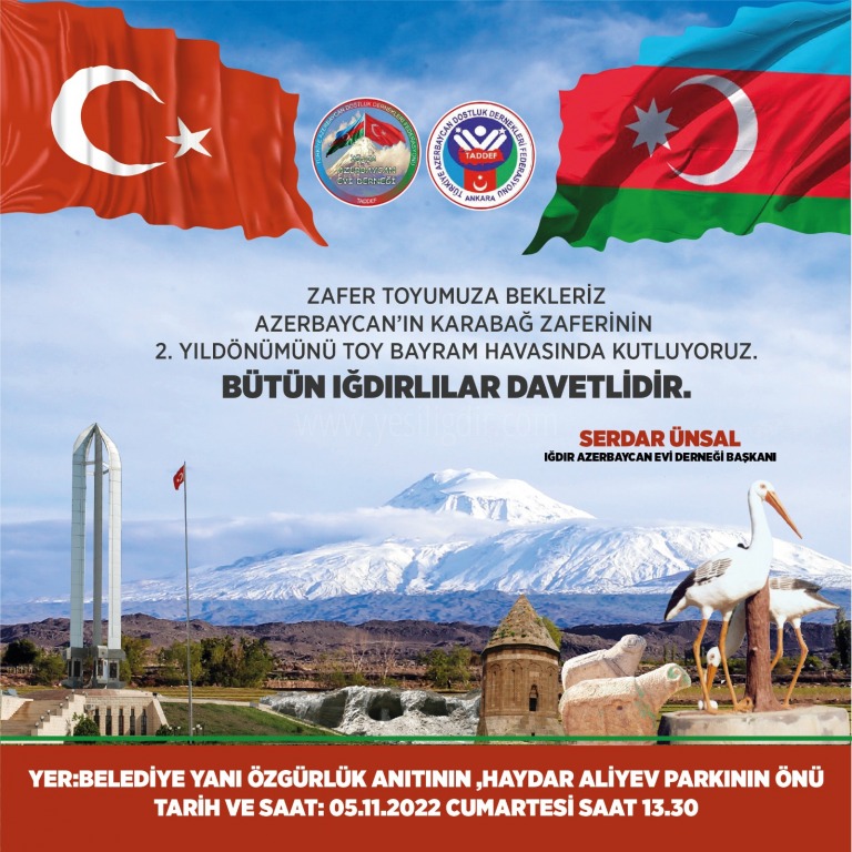 IĞDIRDA KARABAĞ ZAFERİNİN 2 YILDÖNÜMÜ KUTLANACAK