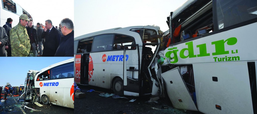 İki otobüs kafa kafaya çarpıştı 8 ölü