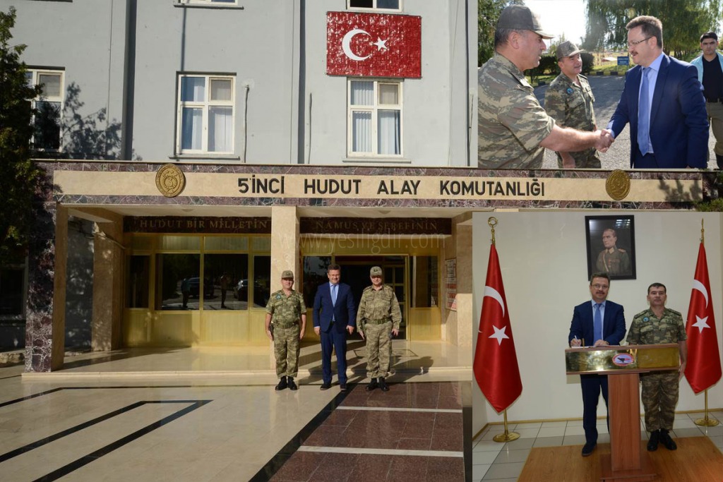 VALİ ÜNLÜ GARNİZON VE 5 HUDUT ALAY KOMUTANI P ALBAY TANER GÜNEŞ'İ ZİYARET ETTİ