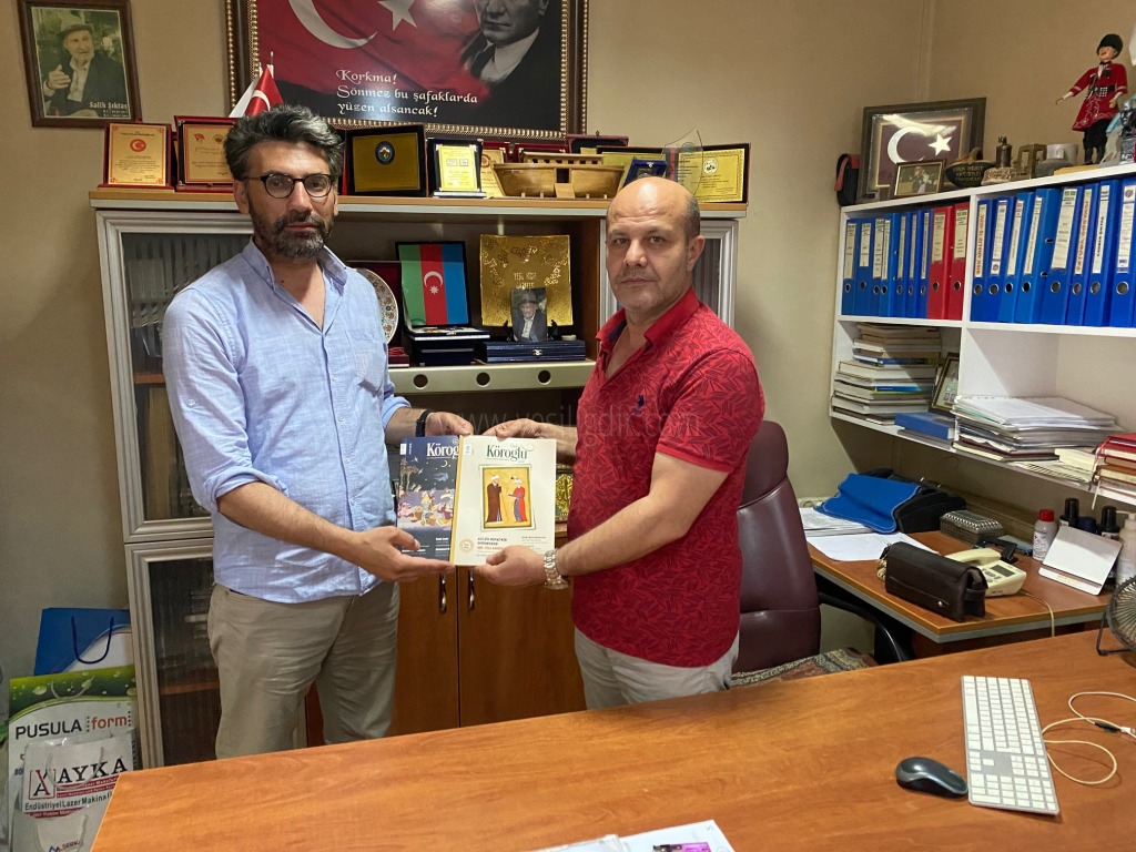 KÖROĞLU DERGİSİNİN SAHİBİ ADEM YEŞİLDEN NEZAKET ZİYARETİ