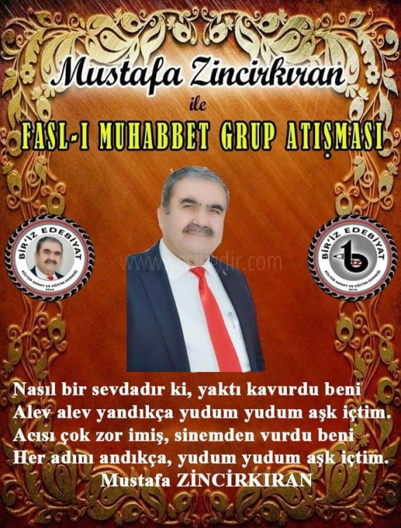 AŞK KONULU FASL-I MUHABBET ŞİİR SEÇKİSİ EV SAHİBİ ŞAİR MUSTAFA ZİNCİRKIRAN
