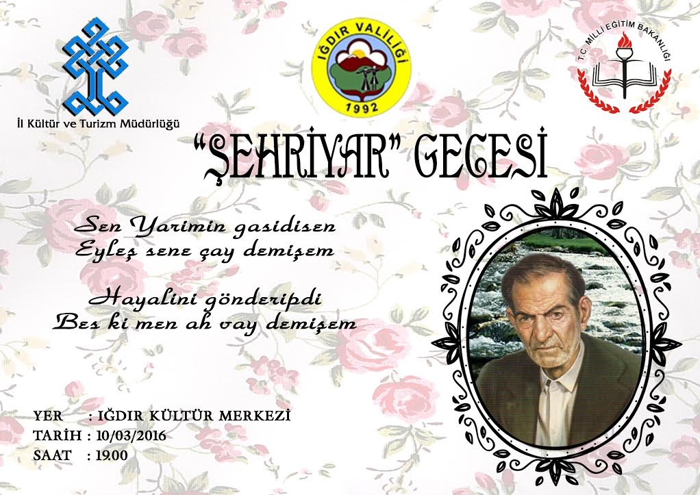 ŞEHRİYAR ŞİİR DİNLETİSİNİN İLKİ YAPILIYOR