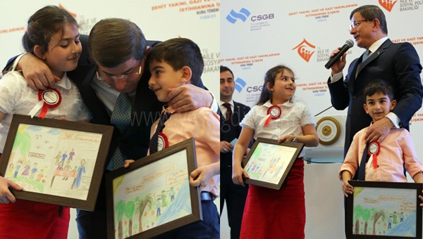 Şehit Çocuklarından Başbakan Davutoğlu'na Yürek Yakan Resim Hediyesi