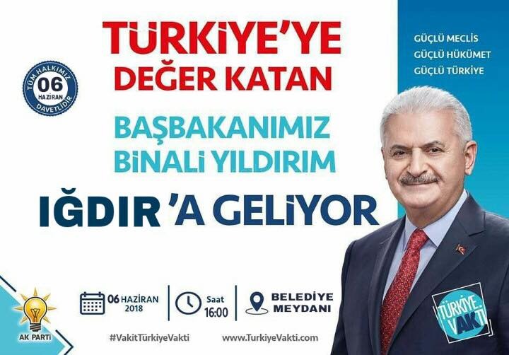 AK Parti Genel Başkanı ve Başbakan Binali Yıldırım İlimizi ziyaret edecek