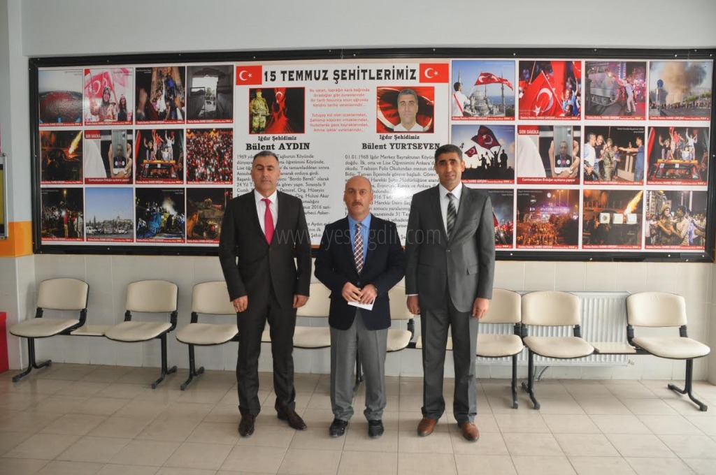 IĞDIRLI 15 TEMMUZ ŞEHİTLERİNİN İSİMLERİ OKULDA YAŞATILIYOR