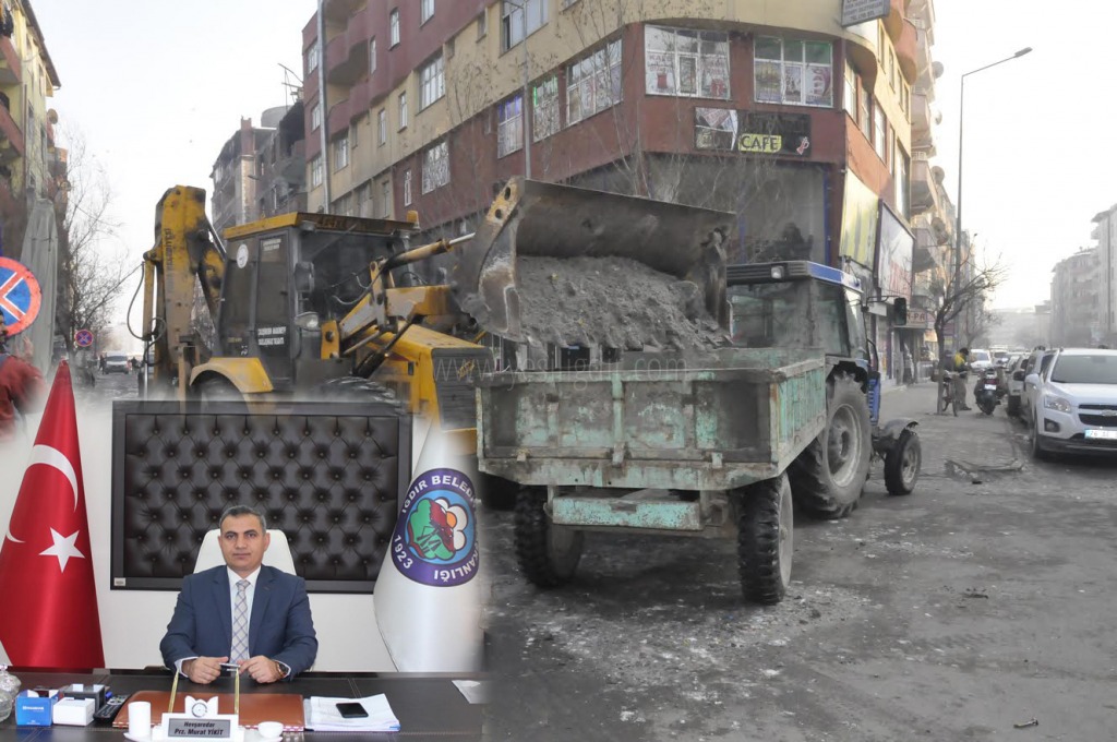 IĞDIR BELEDİYESİ KAR VE BUZ TEMİZLİĞİNE DEVAM EDİYOR