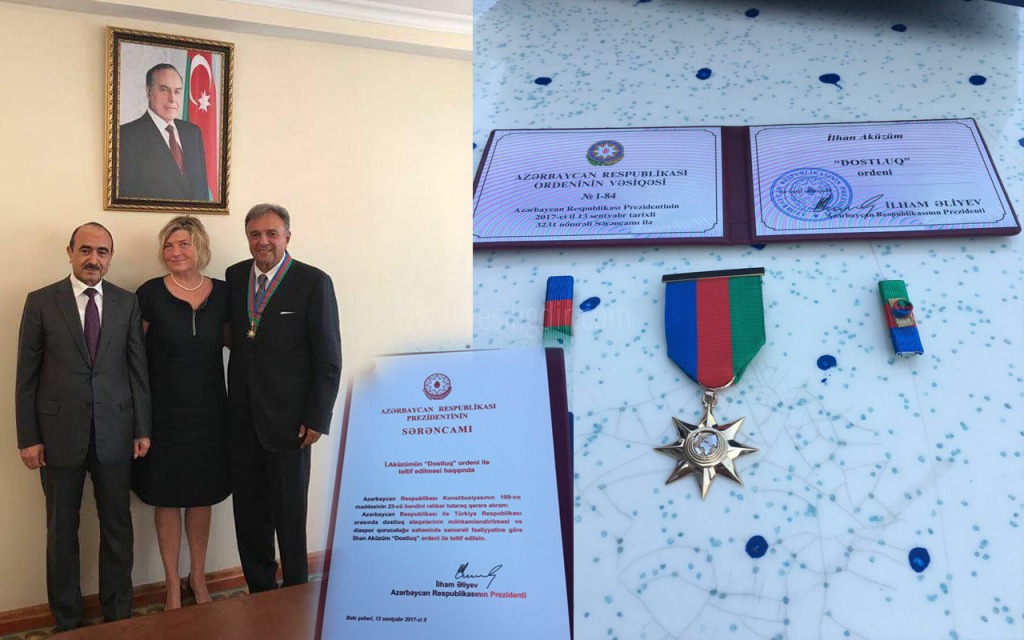 ESKİ BAKAN AKÜZÜME DOSTLUK ORDENİN VESİKASI VERİLDİ