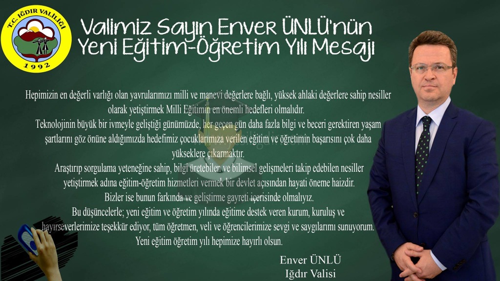 Vali Enver Ünlü'den Yeni Eğitim öğretim yılı mesajı