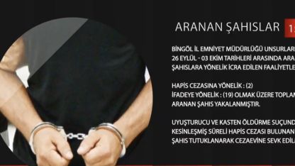 Bingöl’de 35 şüpheli yakalandı