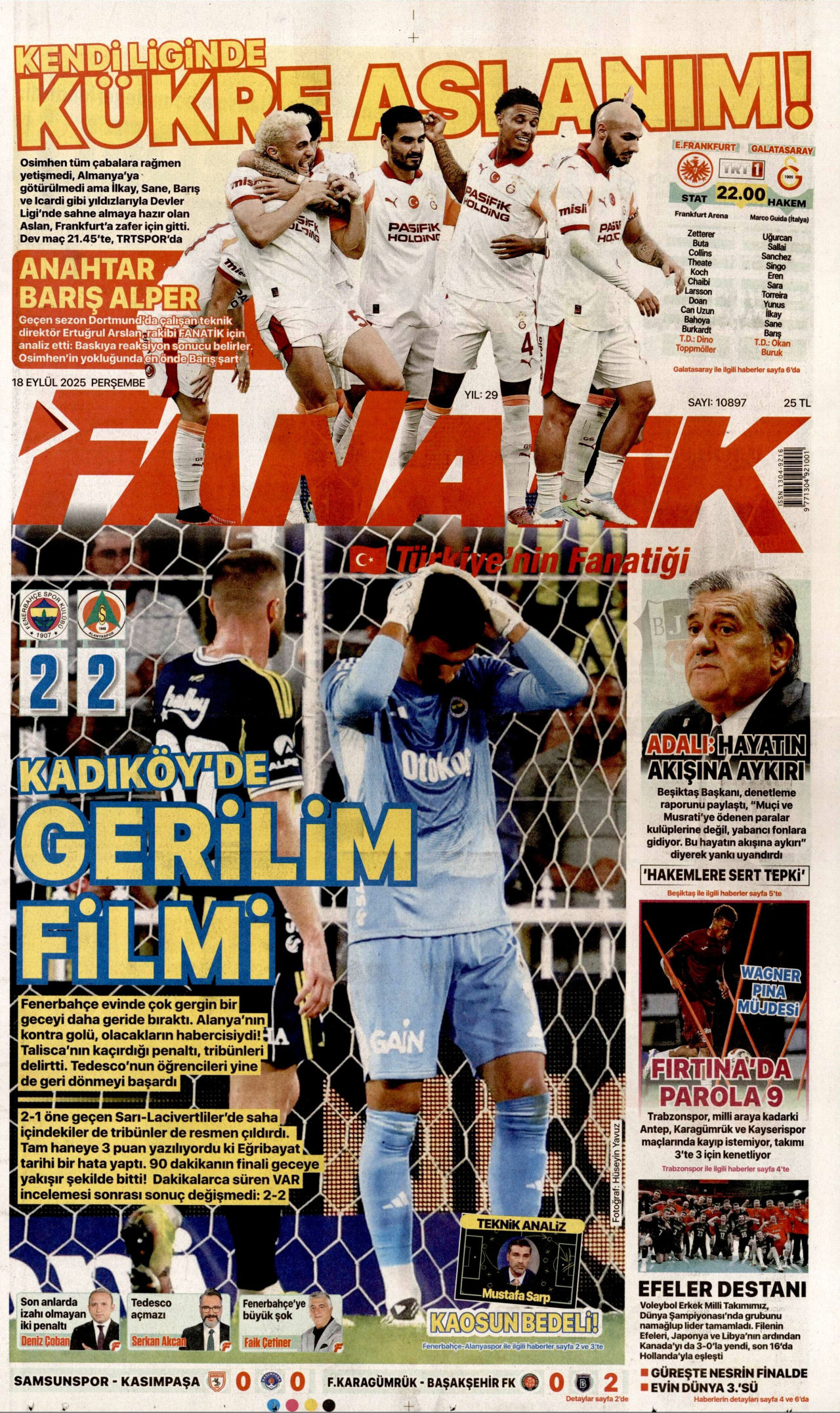 FANATİK Gazete Manşeti