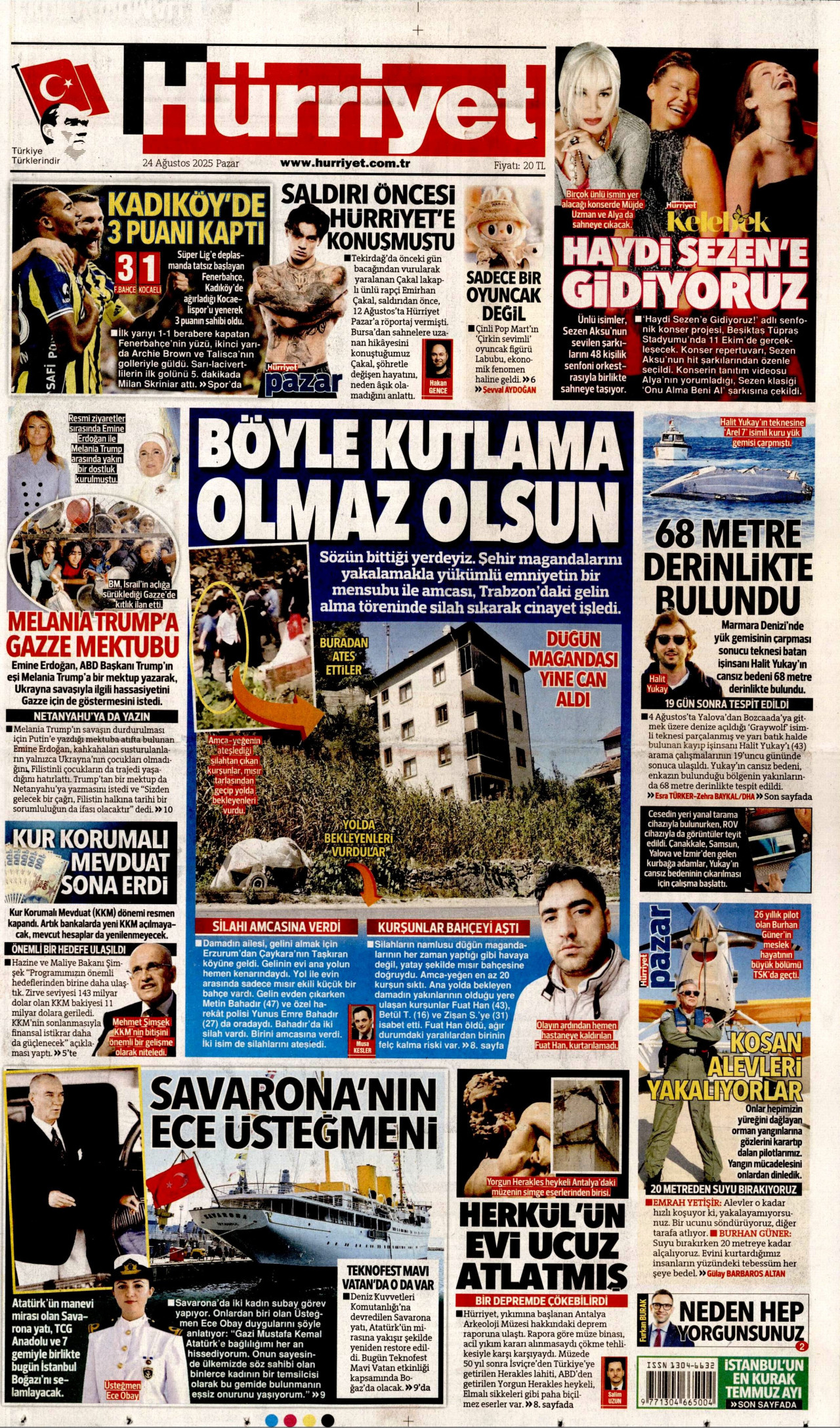 HÜRRİYET Gazete Manşeti