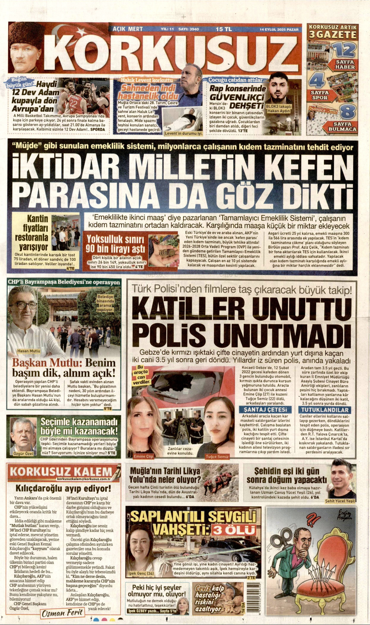 KORKUSUZ Gazete Manşeti