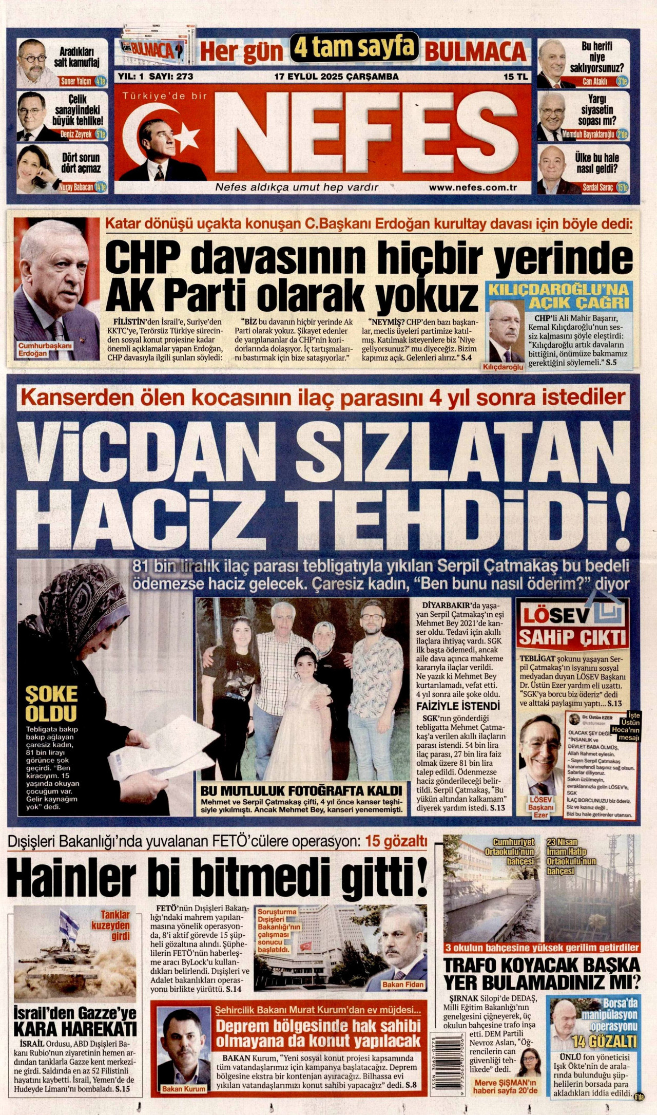NEFES Gazete Manşeti